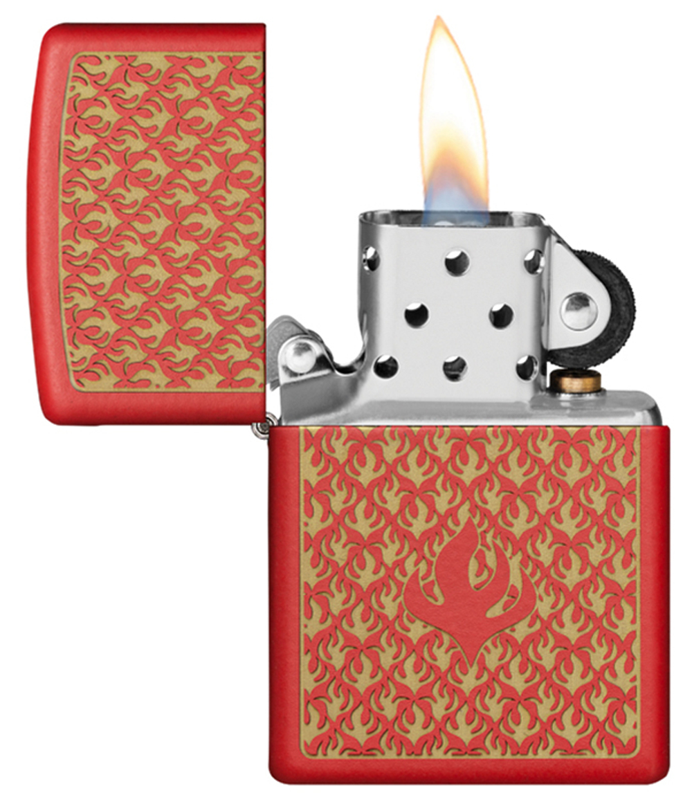 Зажигалка Red Matte Flame Pattern ZIPPO 49573