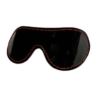 Чёрная лаковая маска из кожи с красной строчкой БДСМ Арсенал 58011