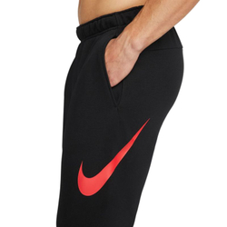 Мужские теннисные штаны Nike Dry Pant Taper FA Swoosh - black/habanero red