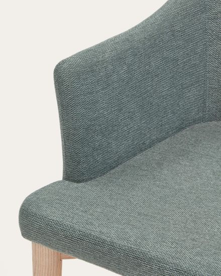 Croft Стул из синели темно-зеленого цвета с ножками из массива ясеня Испания La Forma