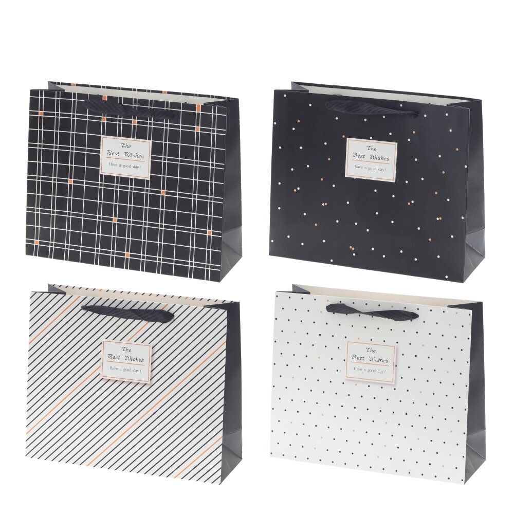 GAEM Пакет подарочный M (бумага 230г/м2, блок микс 12шт), L32 W11 H26 см, 4в.