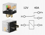 Реле 5-ти конт 12V 40А с ухом ПРОЗРАЧНОЕ с диодом а08199