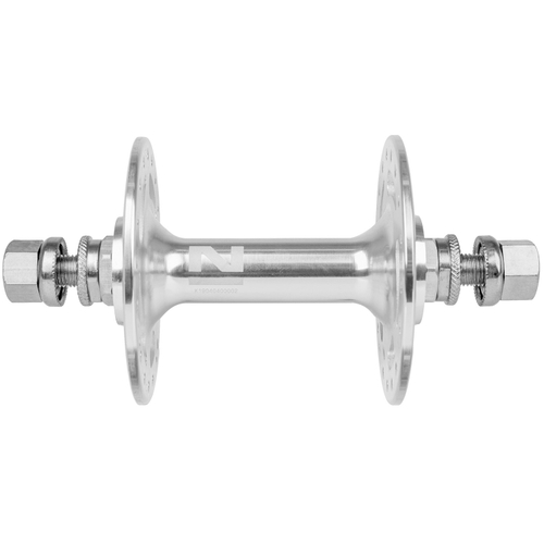 Втулка передняя Singlespeed алюминиевая 36отв. гайки ось М9х140мм серебристая NOVATEC