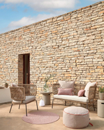 Кресло Nadin из бежевого шнура с ножкой из оцинкованной стали