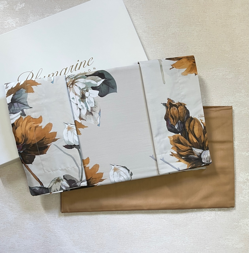 Постельное белье 2 спальное евро макси Blumarine Liuba Ochre желтое