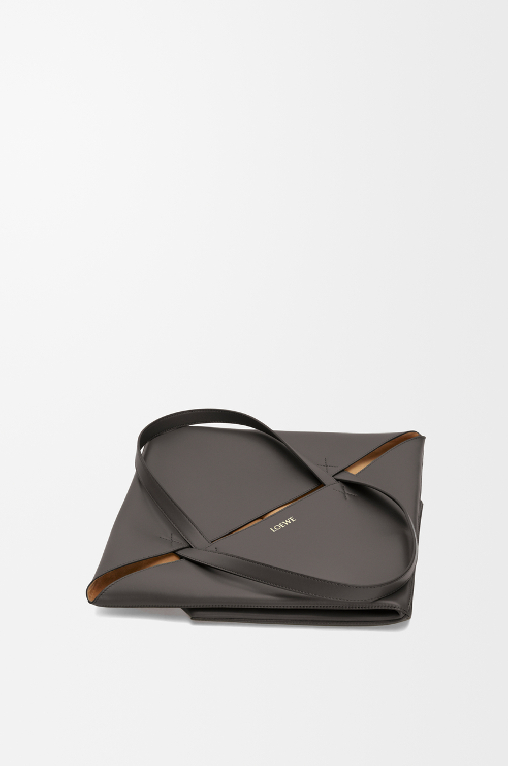 Loewe Сумка-тоут XL Puzzle Fold из блестящей телячьей кожи, темно-серый