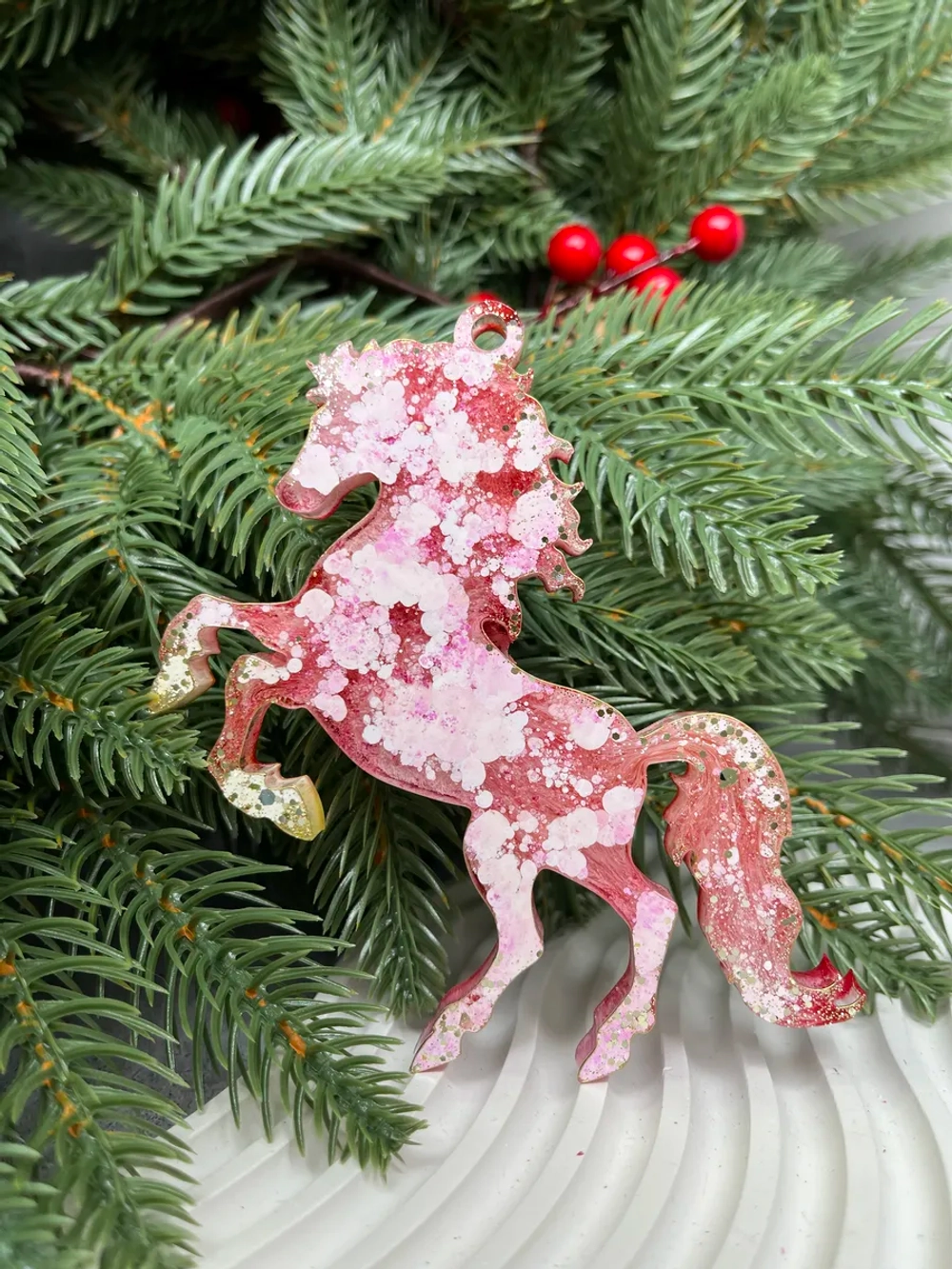 Новогодняя елочная игрушка Лошадь Огненная