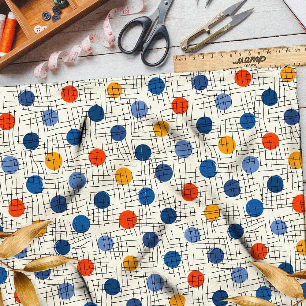 Ткань дюспо разноцветный горох