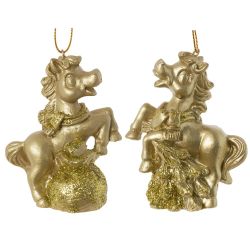 GAEM Фигурка декоративная подвесная "Лошадка", L6 W3 H7,5 см, 2в.