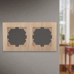 Рамка для розеток и выключателей Intro Solo 4-502-11 на 2 поста, СУ, Solo, сосна