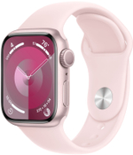 Apple Watch Series 9, 41 мм, корпус из алюминия розового цвета, спортивный ремешок нежно-розового цвета