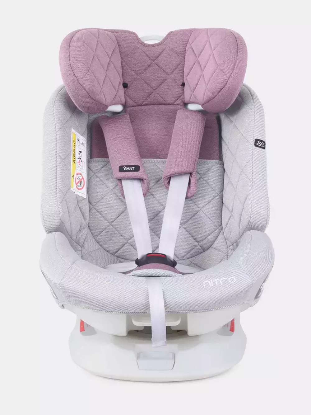 Автокресло Rant Nitro isofix 0/1/2/3 (0-36кг) Grey/Pink