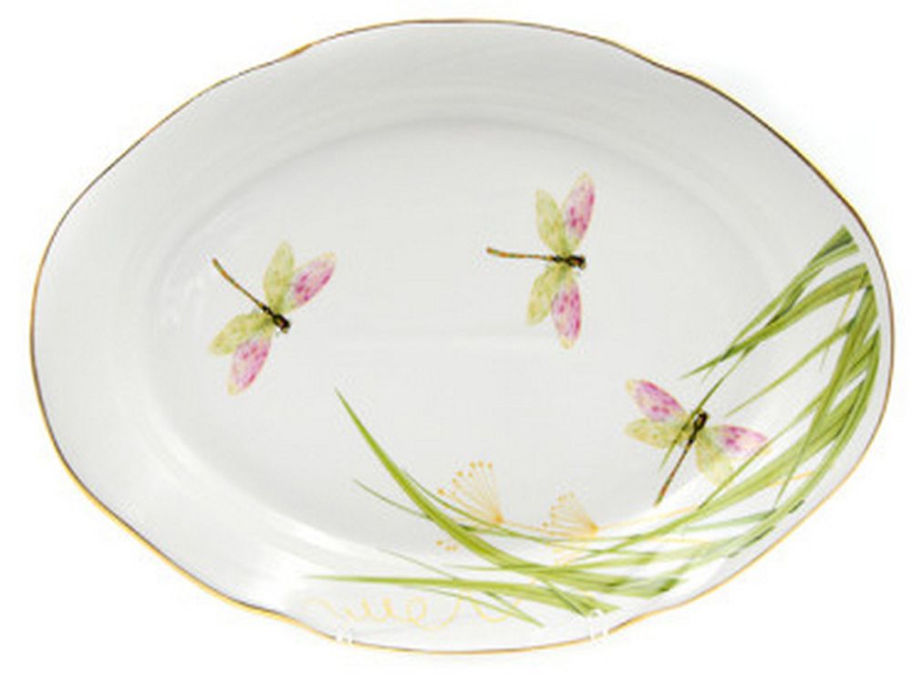 Блюдо овальное "СТРЕКОЗА (Идиллия)" 33 см, Беларусь.