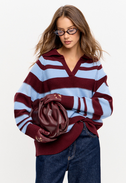 Свитер поло с V-образным вырезом