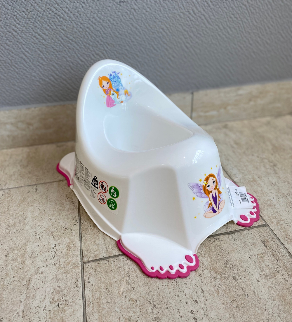 Горшок детский Принцесса (Little Princess) нескользящий White-Белый