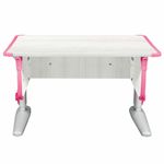 Стол-парта регулируемый "ДЭМИ" СУТ.43, 1000х550х530-815 мм, серый каркас, пластик розовый, рамух белый (КОМПЛЕКТ)