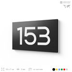 Номер на дверь 153, табличка на дверь для офиса, квартиры, кабинета, аудитории, склада, черная 120х70 мм, Айдентика Технолоджи