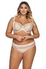 Бежевые трусики-стринги с кружевом (Размер: XL) (Цвет: бежевый)