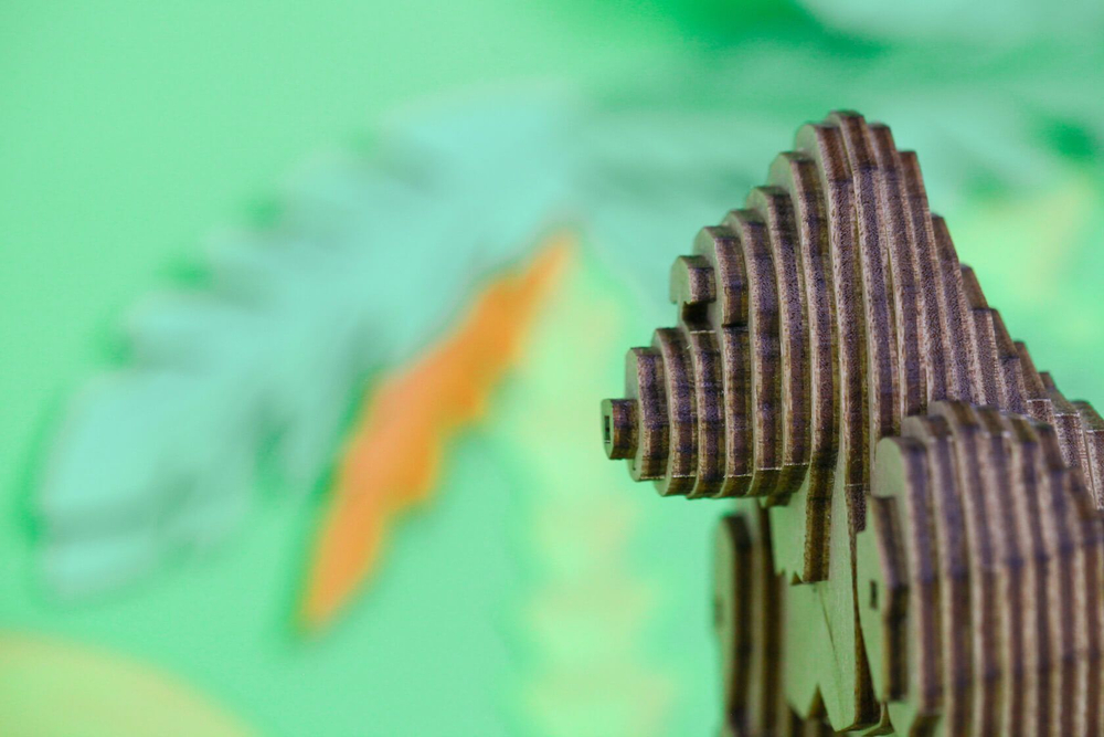 Деревянный конструктор UNIWOOD Горилла с набором карандашей