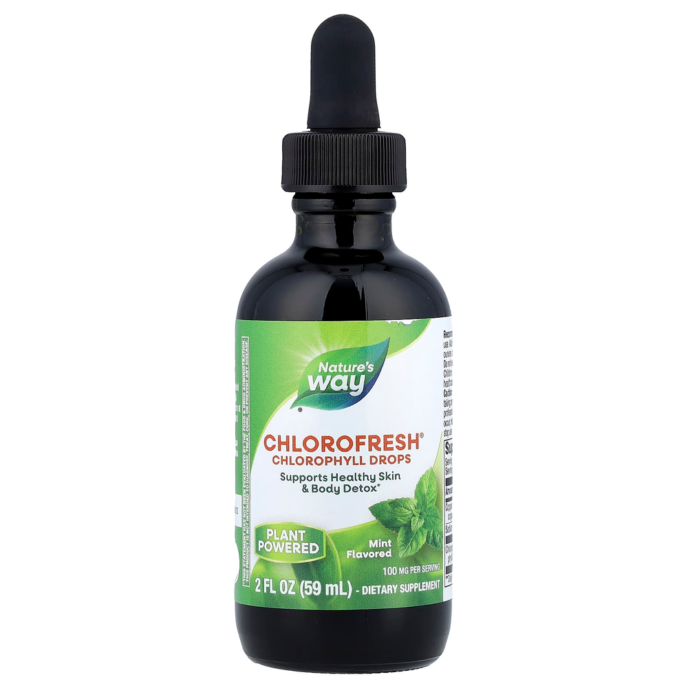 Nature's Way, Chlorofresh®, капли с хлорофиллом, мята, 59 мл (2 жидк. унции)