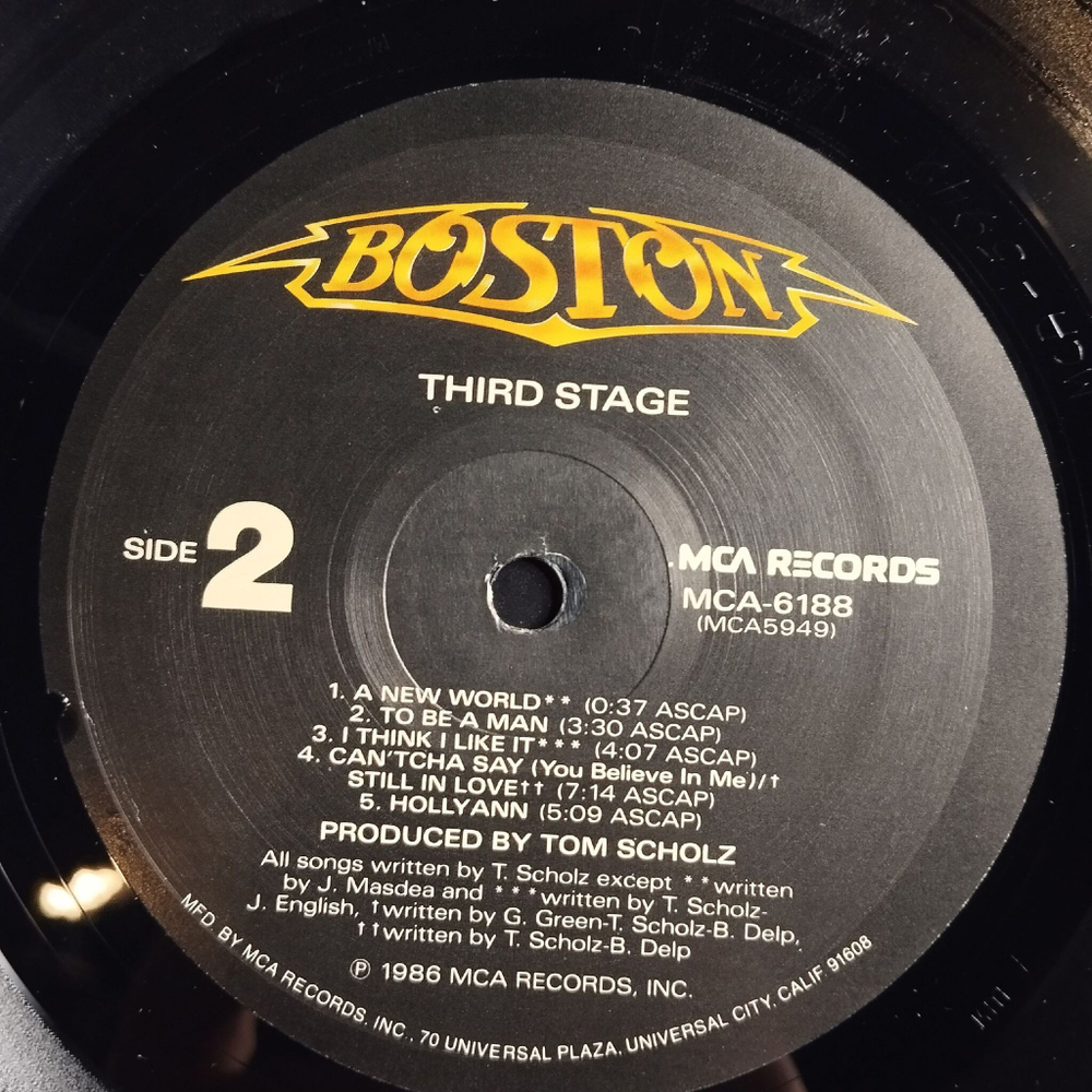 Винтажная виниловая пластинка LP Boston Third Stage (USA 1986)