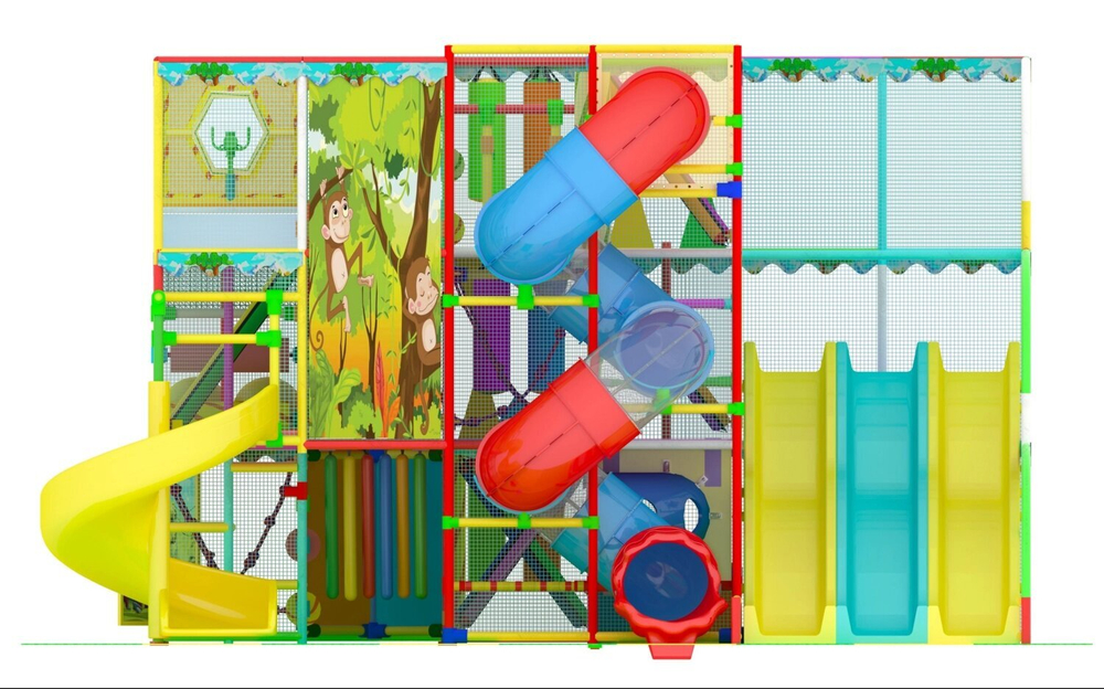 Уличный лабиринт "Детское раздолье" 70,5 м² (8,6*8,2*4,9 м)