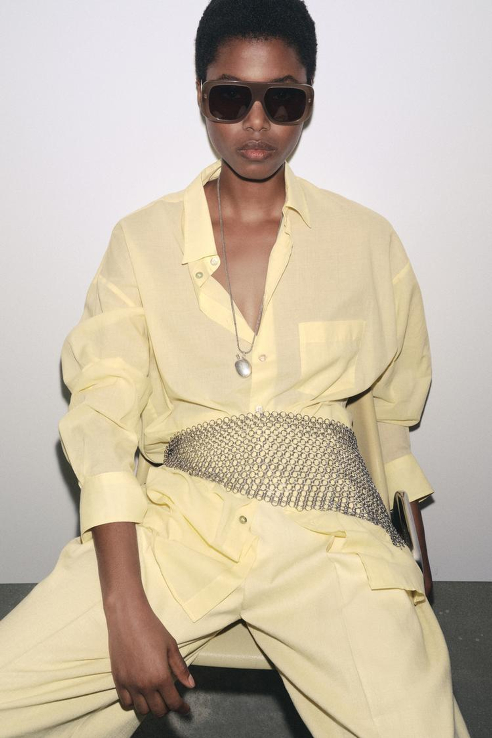 ZARA МЕТАЛЛИЧЕСКИЙ РЕМЕНЬ-СЕТКА, СЕРЕБРИСТЫЙ