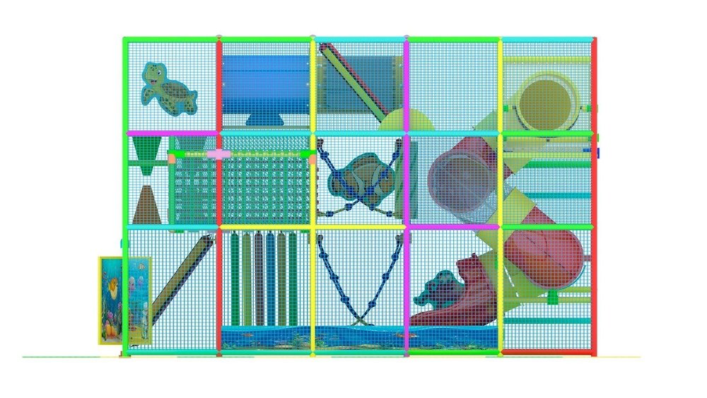 Детский игровой лабиринт «Акватория» 23,7 м2 (3,7*6,4*4,1 м)