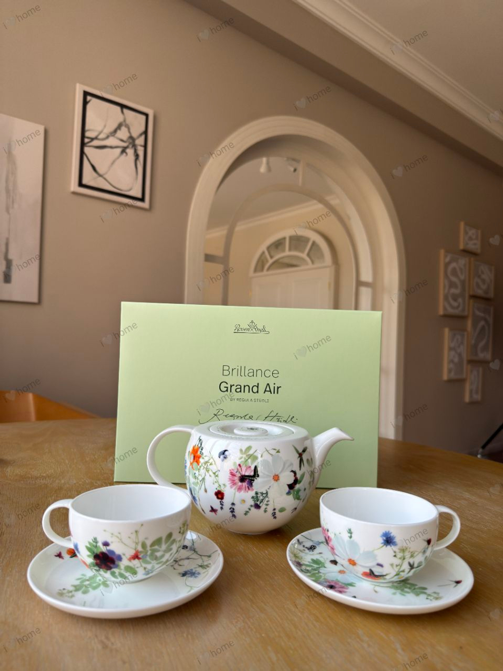Чайный набор 3 предмета из чайника и 2 низких кружек Rosenthal Brillance Grand Air