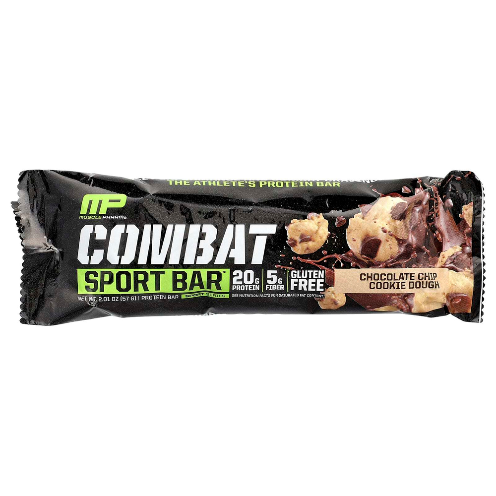 MusclePharm, Протеиновый батончик Combat Ready ™, тесто для шоколадного печенья, 4 батончика, 57 г (2,01 унции)