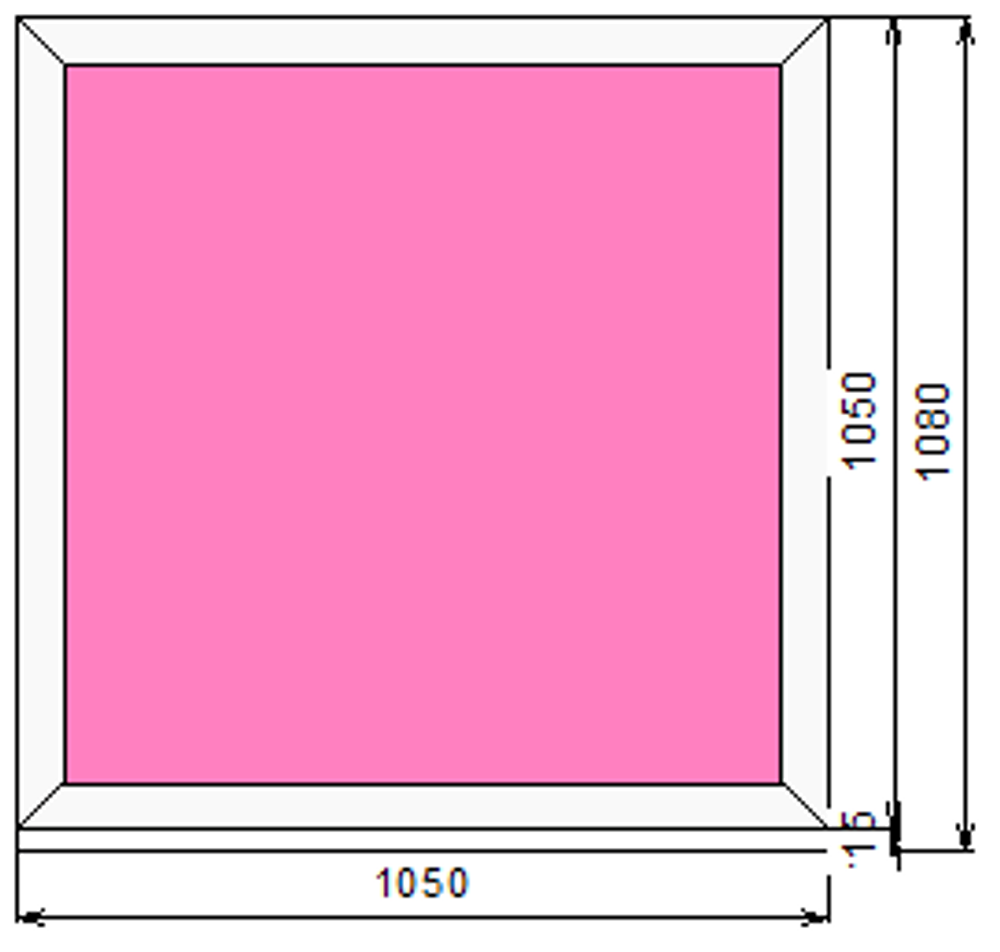 Пластиковое окно 1050 х 1050 ТермА Эко с глухой створкой