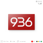 Номер на дверь 936, табличка на дверь для офиса, квартиры, кабинета, аудитории, склада, красная 120х70 мм, Айдентика Технолоджи