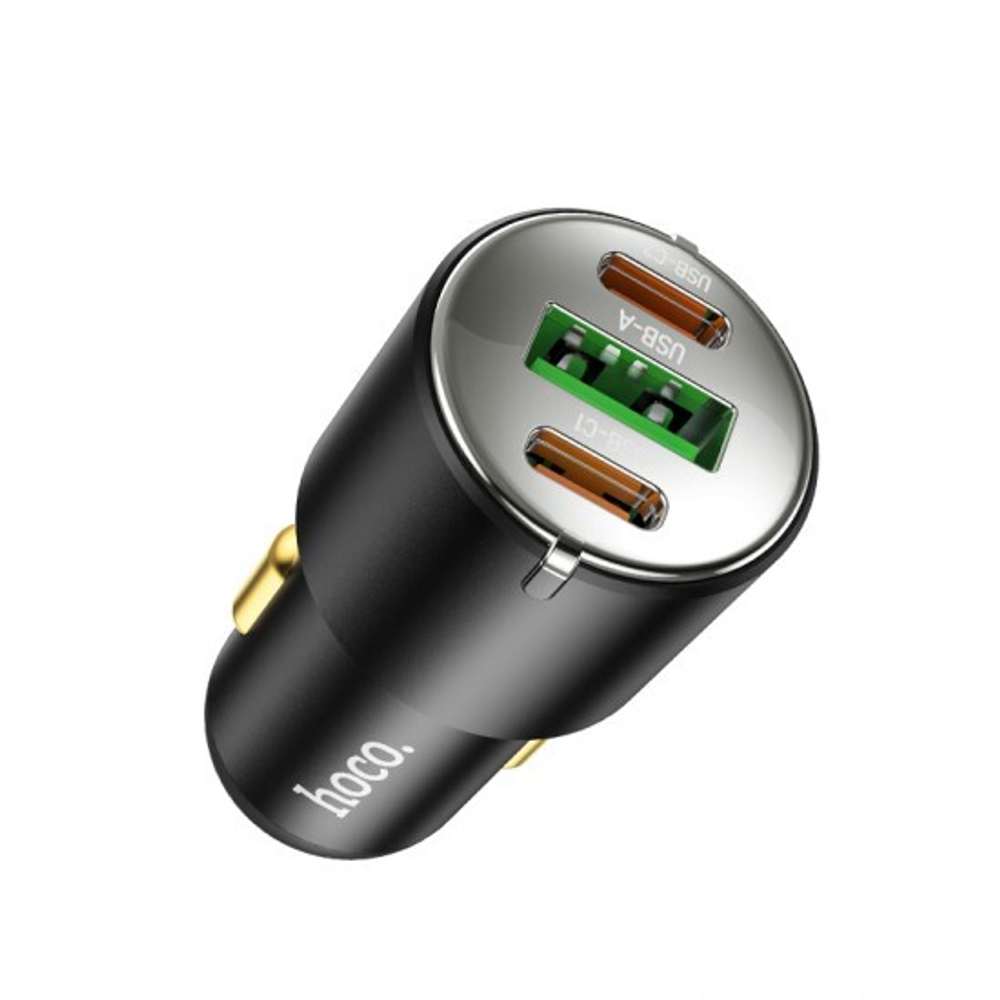 Автомобильное зарядное устройство HOCO NZ6, 1xUSB + 2xUSB-C, 45 Вт, черный, , 013276