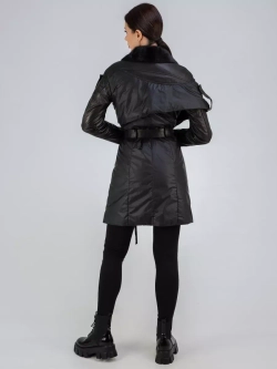 Куртка демисезонная из натуральной кожи и плащевки пальто