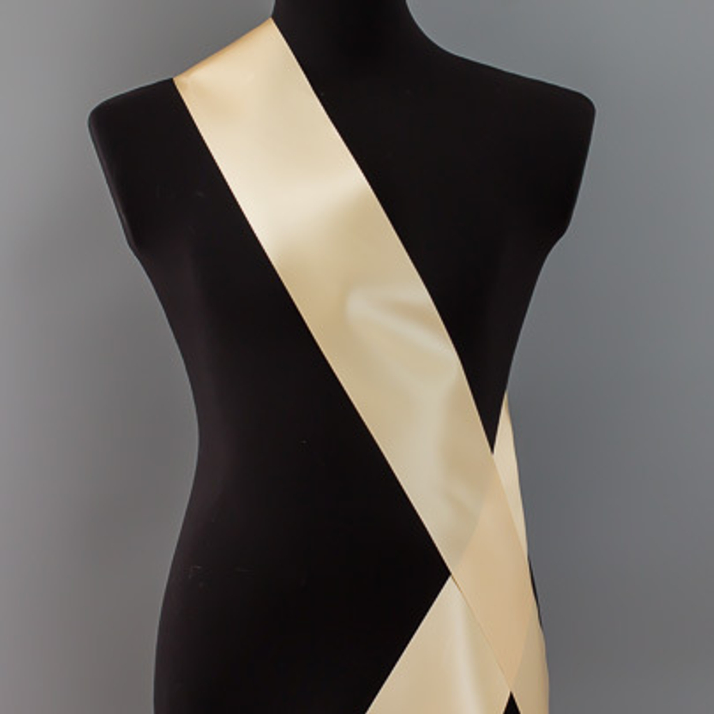 Лента наградная для конкурса красоты С НАНЕСЕНИЕМ. Цвет ленты бЕЖЕВЫЙ . Крепление булавка.