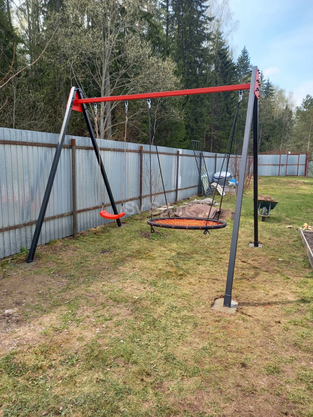 Монтаж уличных качелей Sv Sport