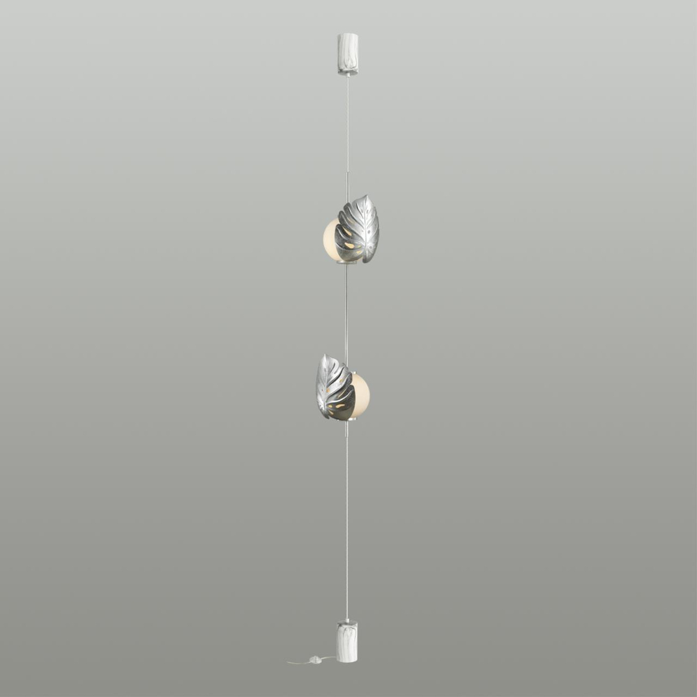 4865/2FC MODERN ODL_EX22 81 серебристый/белый/стекло Натяжной торшер с выкл. E14 2*40W JUNGLE