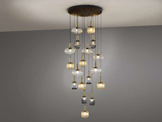 Люстра Norma 18L черный / латунь DIM