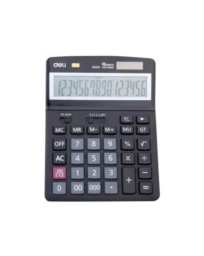 Калькулятор Deli 16 разр. 148.5*193 черный E39259