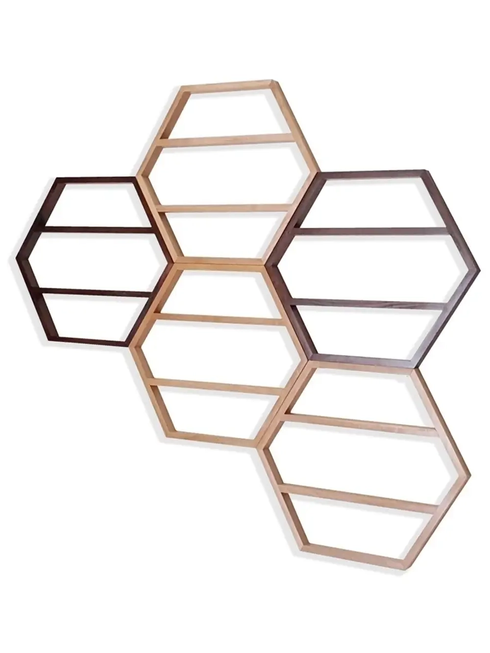 Настенная полка шестиугольник Соты Лофт