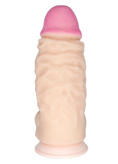 Телесный вибромассажер-супергигант - 33,5 см. (Цвет: телесный)