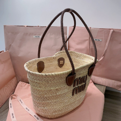 Miu Miu Woven Fabric Tote Bag