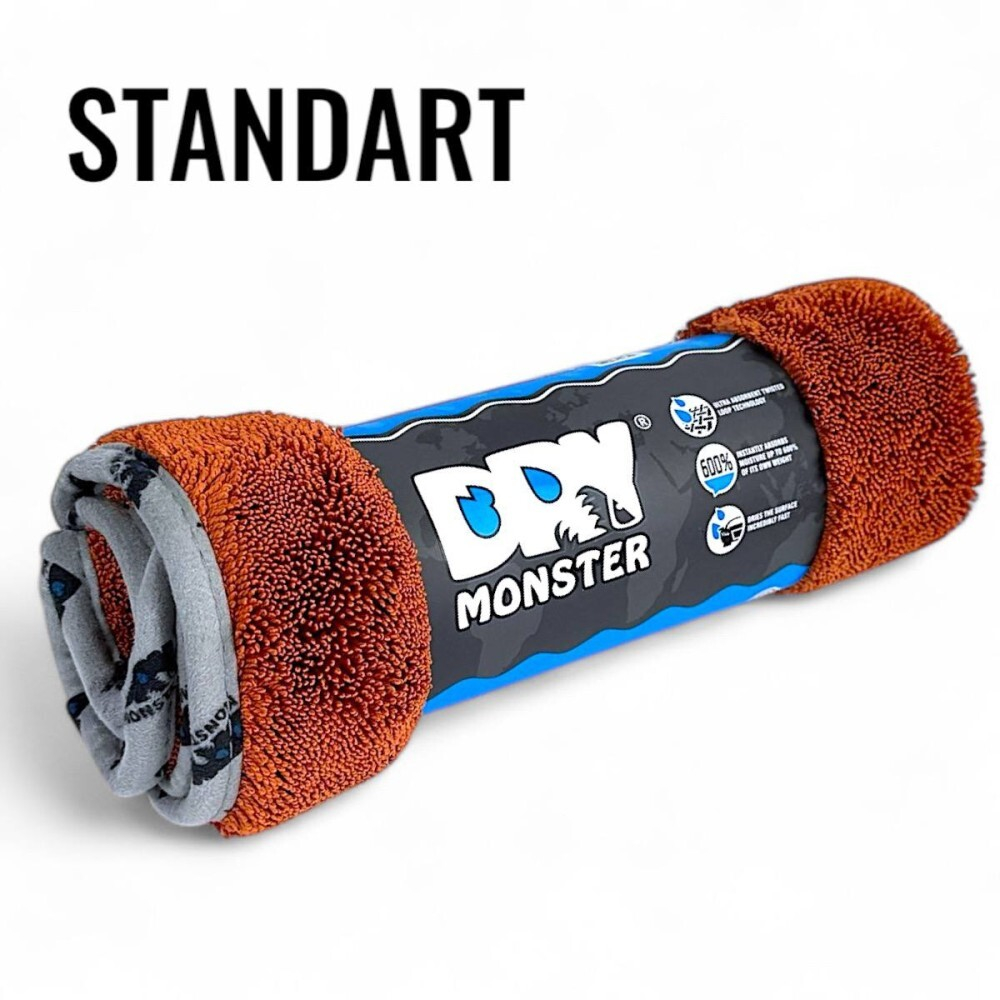 (Dry Monster) ПОЛОТЕНЦЕ 50*60 см "СТАНДАРТ", микрофибра для сушки авто, цвет КОРИЧНЕВЫЙ /50