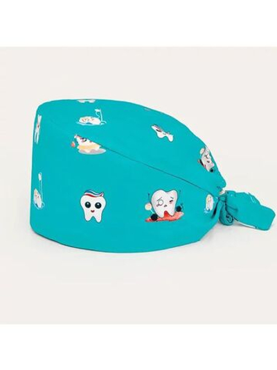 Шапочка медицинская, "Зубной уход", голубой