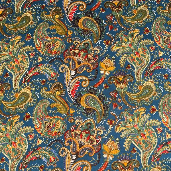 ПЕЙСЛИ, СИНИЙ, 100% хлопок, ширина 145 см 1