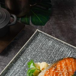 Тарелка 24*24 см h1,3 см квадратная глазурь Glossy Stone Untouched Taiga P.L. Proff Cuisine [1]