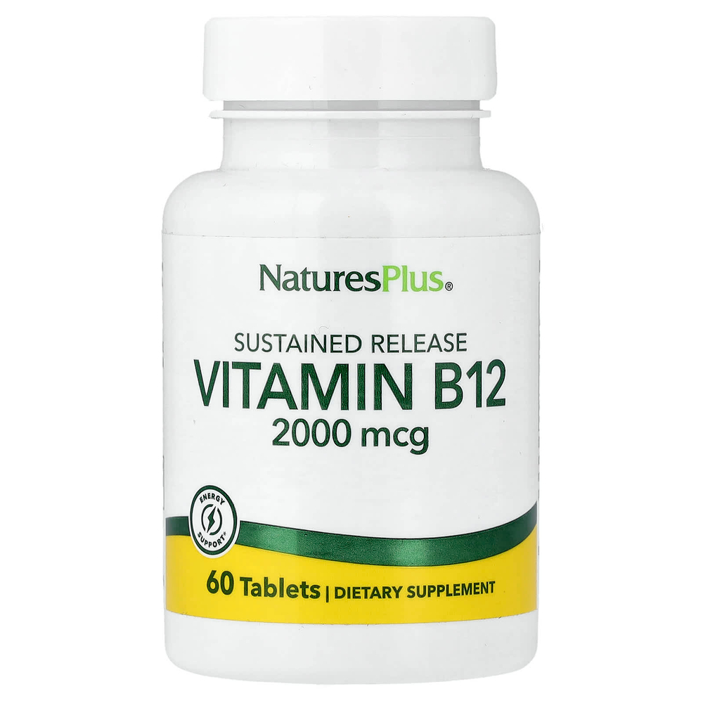 NaturesPlus, витамин B12, длительное высвобождение, 60 таблеток