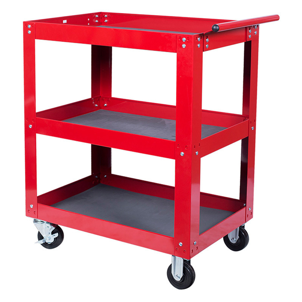 Тележка инструментальная открытая, 3 полки, красная МАСТАК 520-33720R