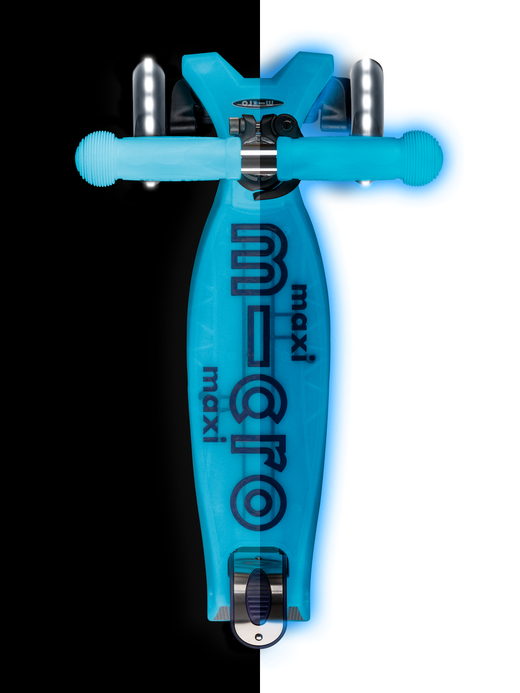 Самокат Maxi Micro Deluxe Glow (светящийся) LED синий кристалл