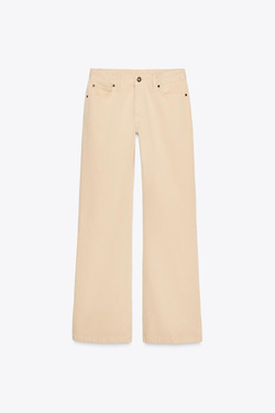 ZARA ДЖИНСЫ BOOT-CUT FULL LENGTH С НИЗКОЙ ПОСАДКОЙ — ZW COLLECTION, ЭКРЮ